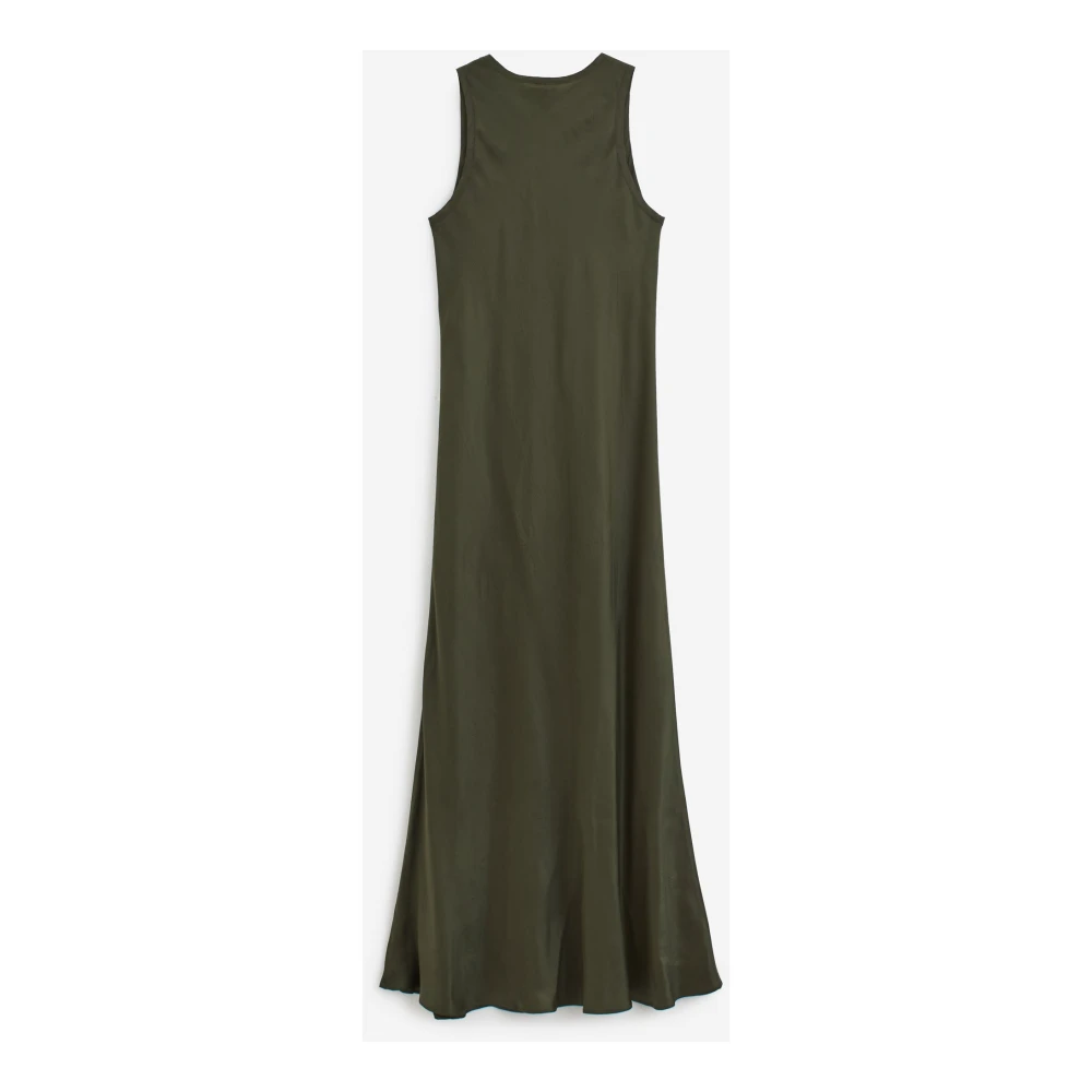 Aspesi Groene Katoenen Jurk Ronde Hals Mouwloos Green Dames