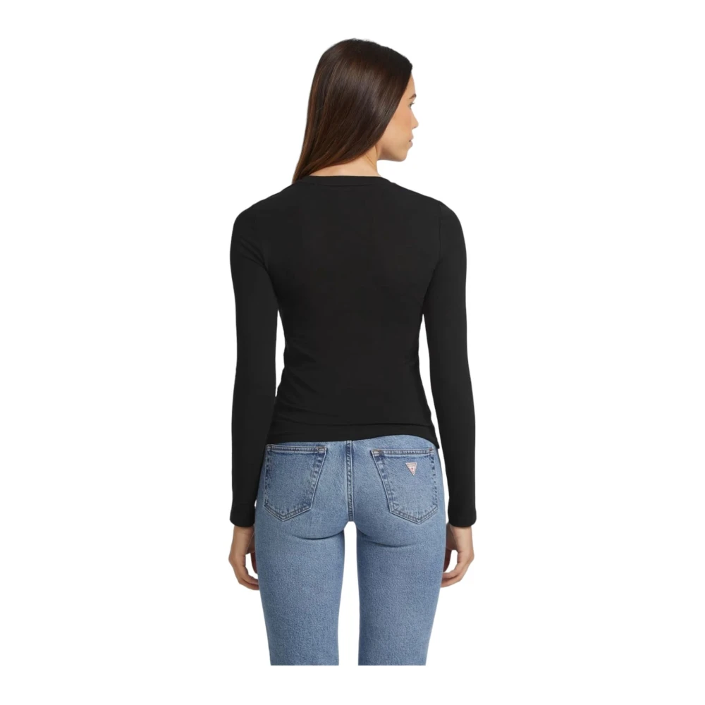 Guess Lange Mouw T-shirt Black Dames