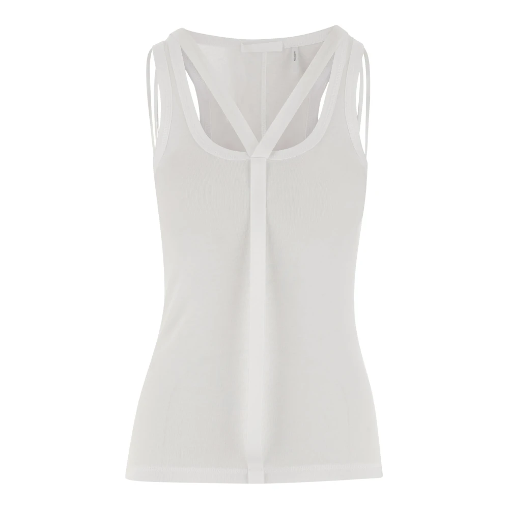 Helmut Lang Witte Tanktop Pima Katoen Modal White Dames