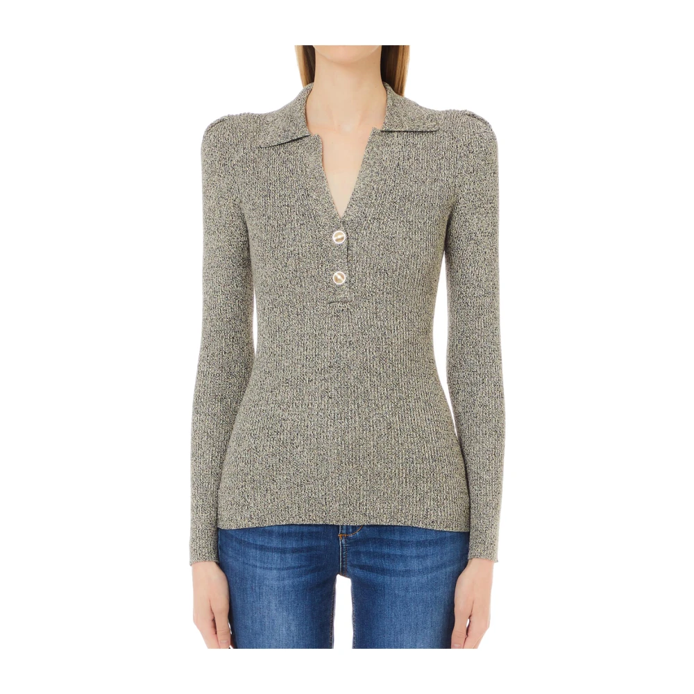Liu Jo Grijze Trui V-Hals Elegant Veelzijdig Gray Dames