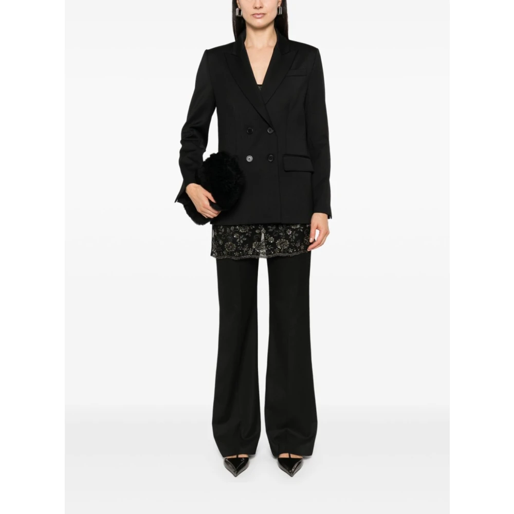 Semicouture Zwarte Alessia Stijlvolle Jurk Black Dames
