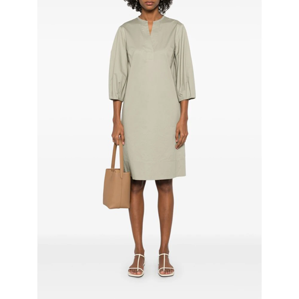 PESERICO Olijfgroene Beaded Midi Jurk Green Dames