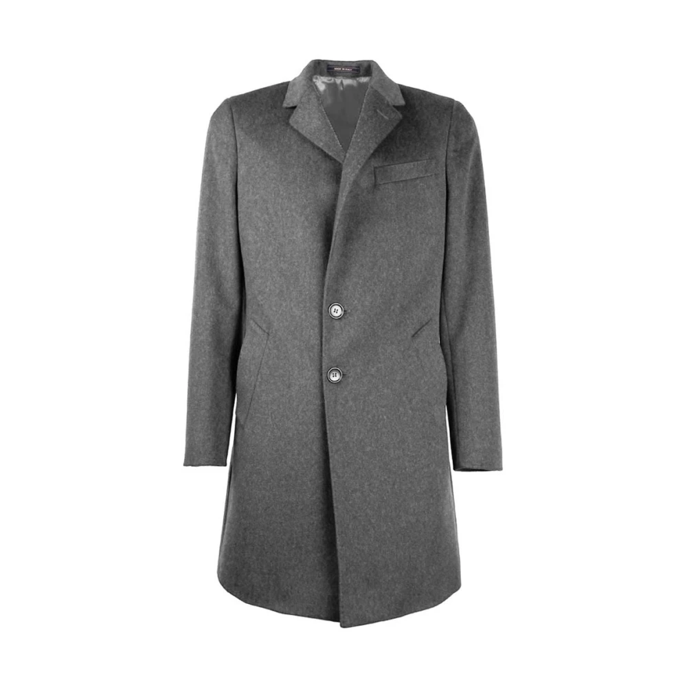 Made in Italia Grijze wollen jas met Loro Piana-stof Gray Heren