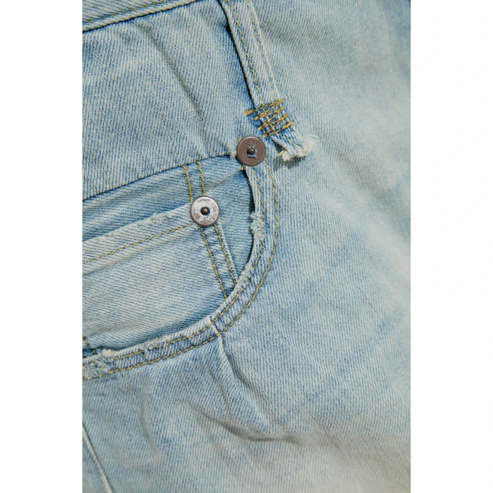 R13 Vintage-Effect Denim Shorts Blue Dames