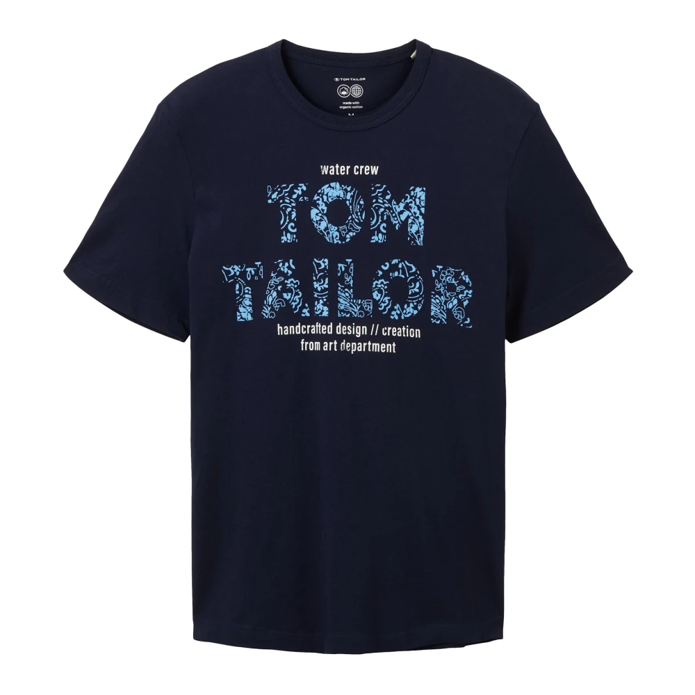 Tom Tailor Gestippeld T-shirt met borstzak Blue Heren
