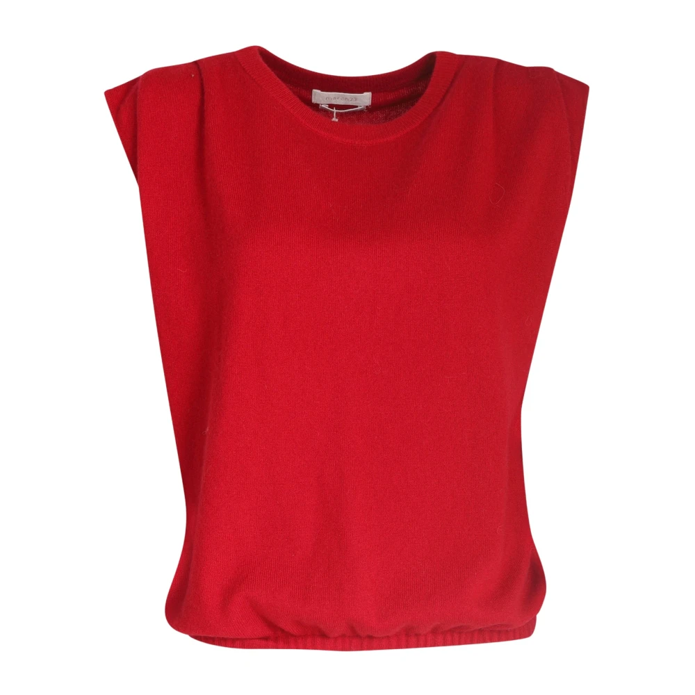 March23 Bloes met lange mouwen en V-hals Red Dames