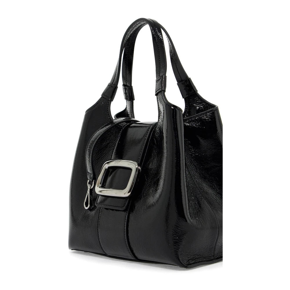 Roger Vivier Leren Mini Tote Tas Black Dames