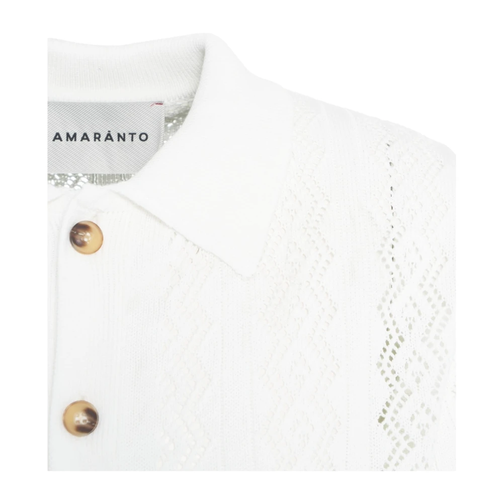 Amaránto Witte Open Gebreide Vest Ss25 White Heren