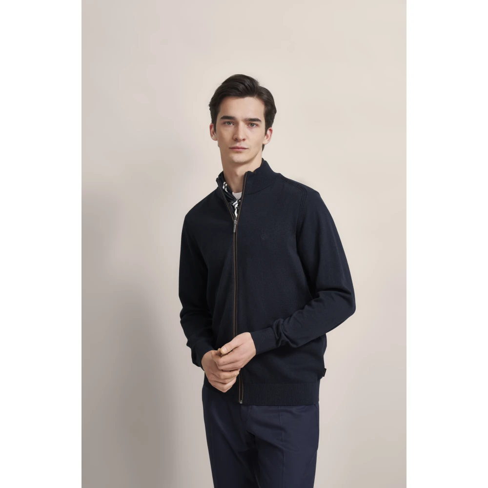 Bugatti Stijlvolle Cardigan Sweater Blue Heren