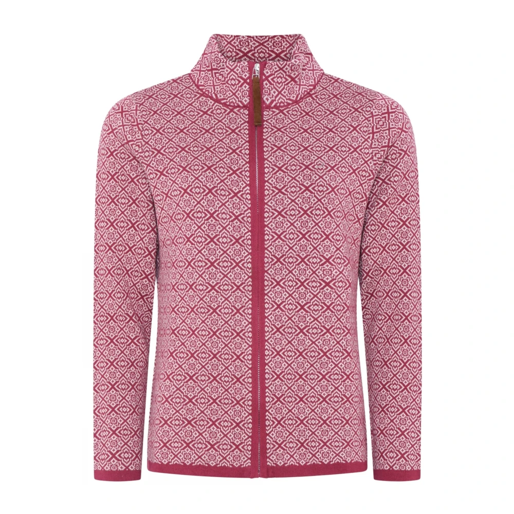 Skovhuus Turtleneck Dragkedja Kofta Sangria Pink, Dam