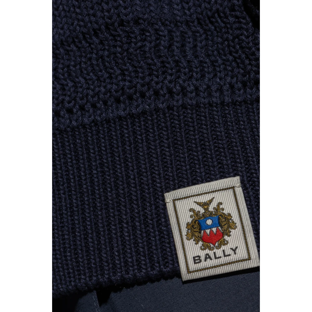 Bally Katoenen Trui met Logopatch Blue Heren