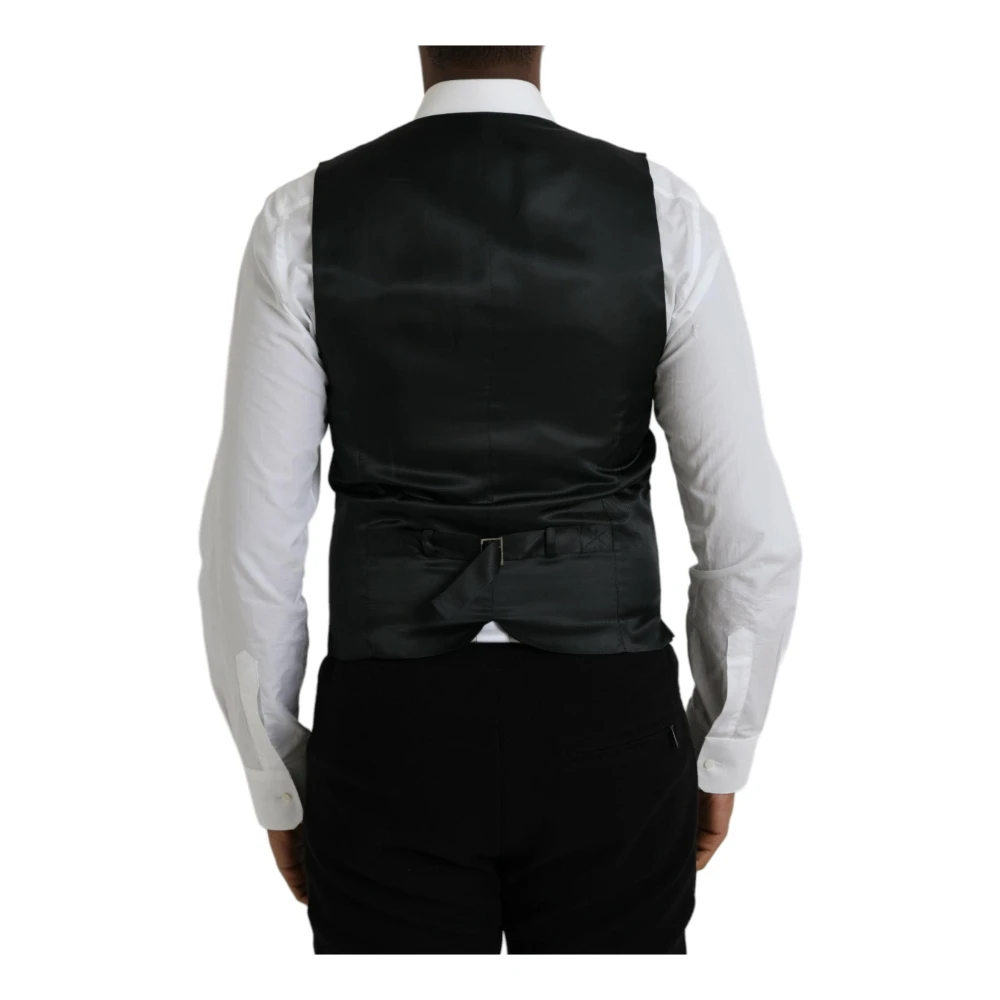 Dolce & Gabbana Grijze Wol Formele Vest Gray Heren