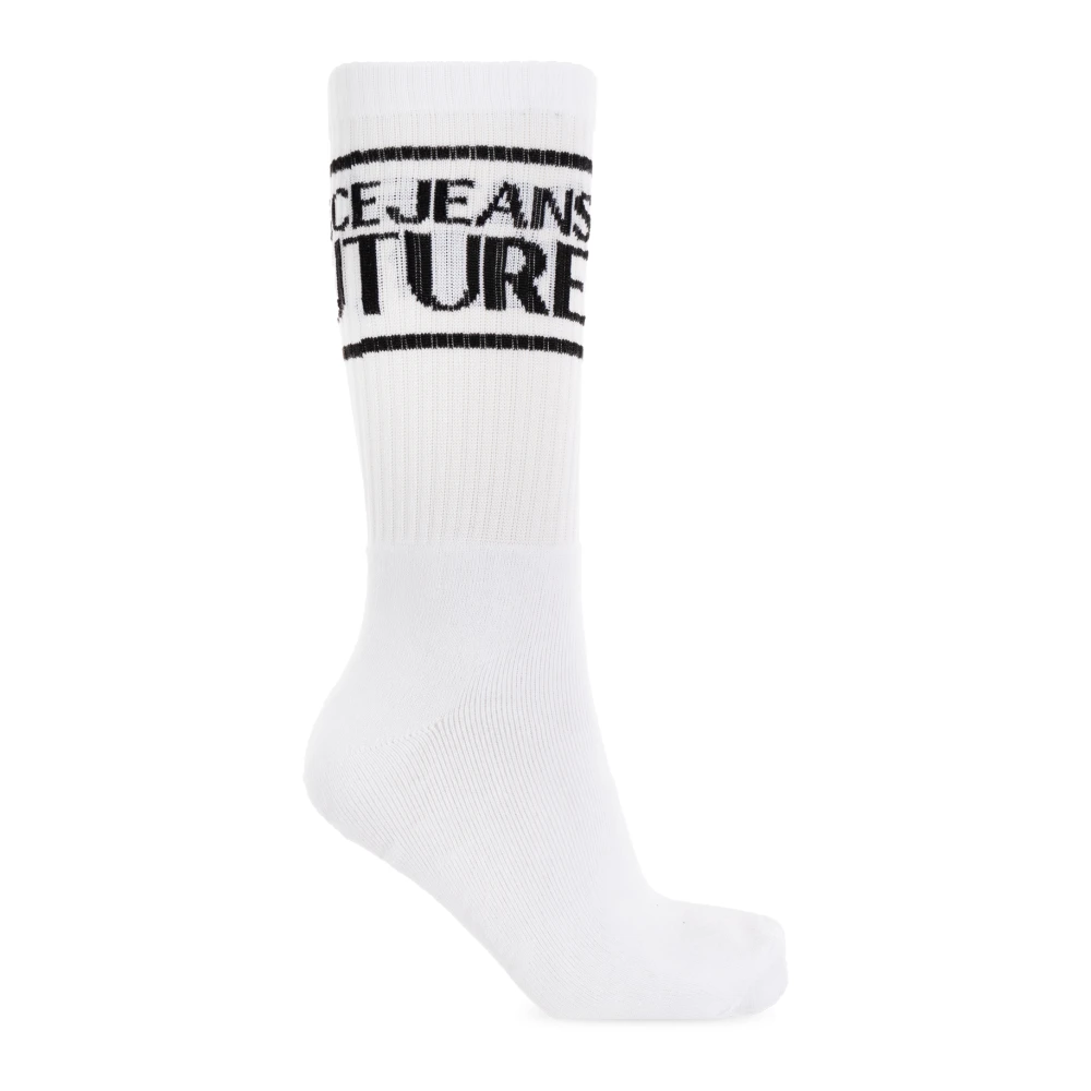 Versace Jeans Couture Homme Blanc Sous-Vêtements, Taille: S Logo Socks