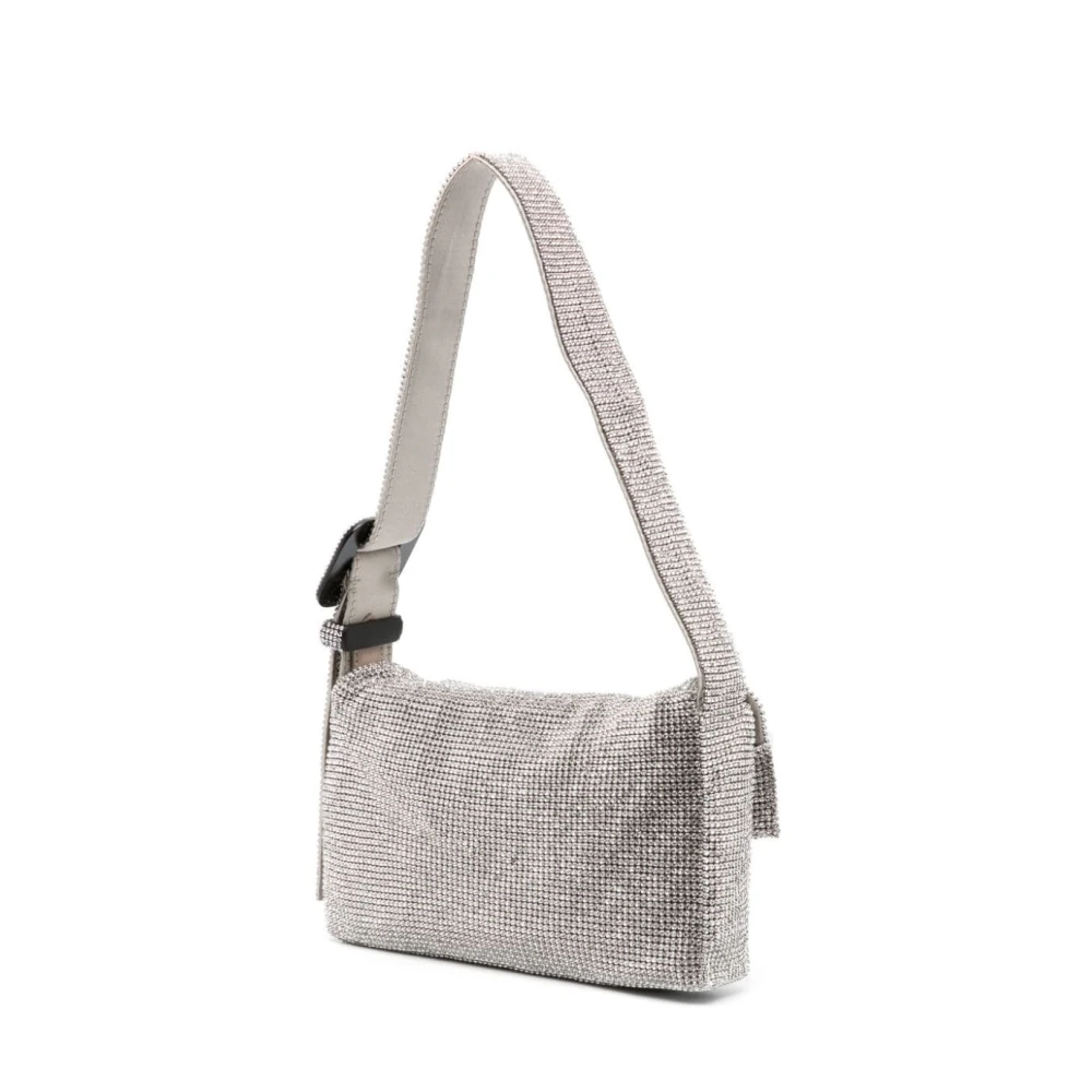 Benedetta Bruzziches Kristal Zilver Mesh Schoudertas Gray Dames