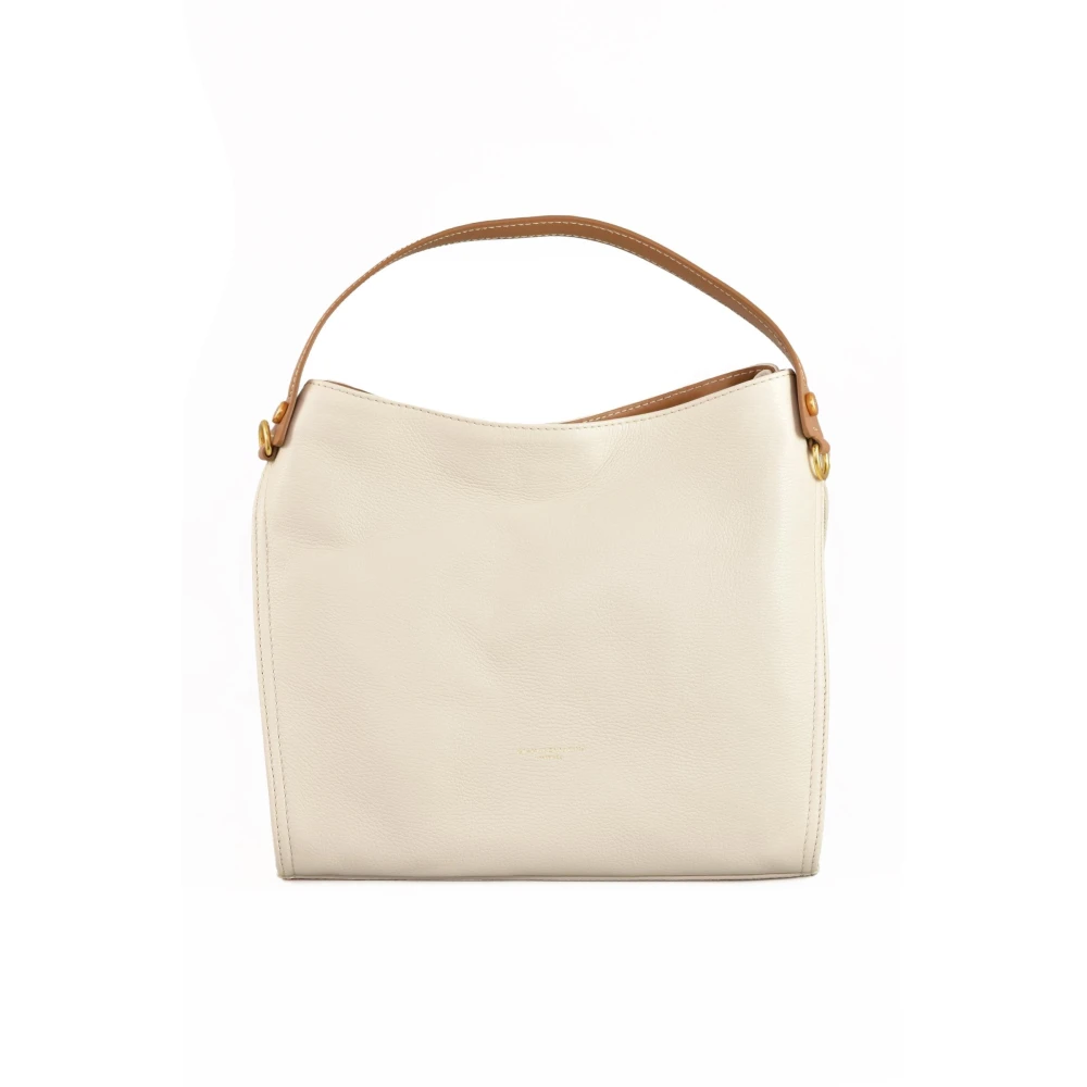 Gianni Chiarini Leren Schoudertas White Dames