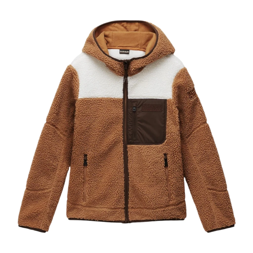 Napapijri Bruine fleecejas met capuchon Brown Dames