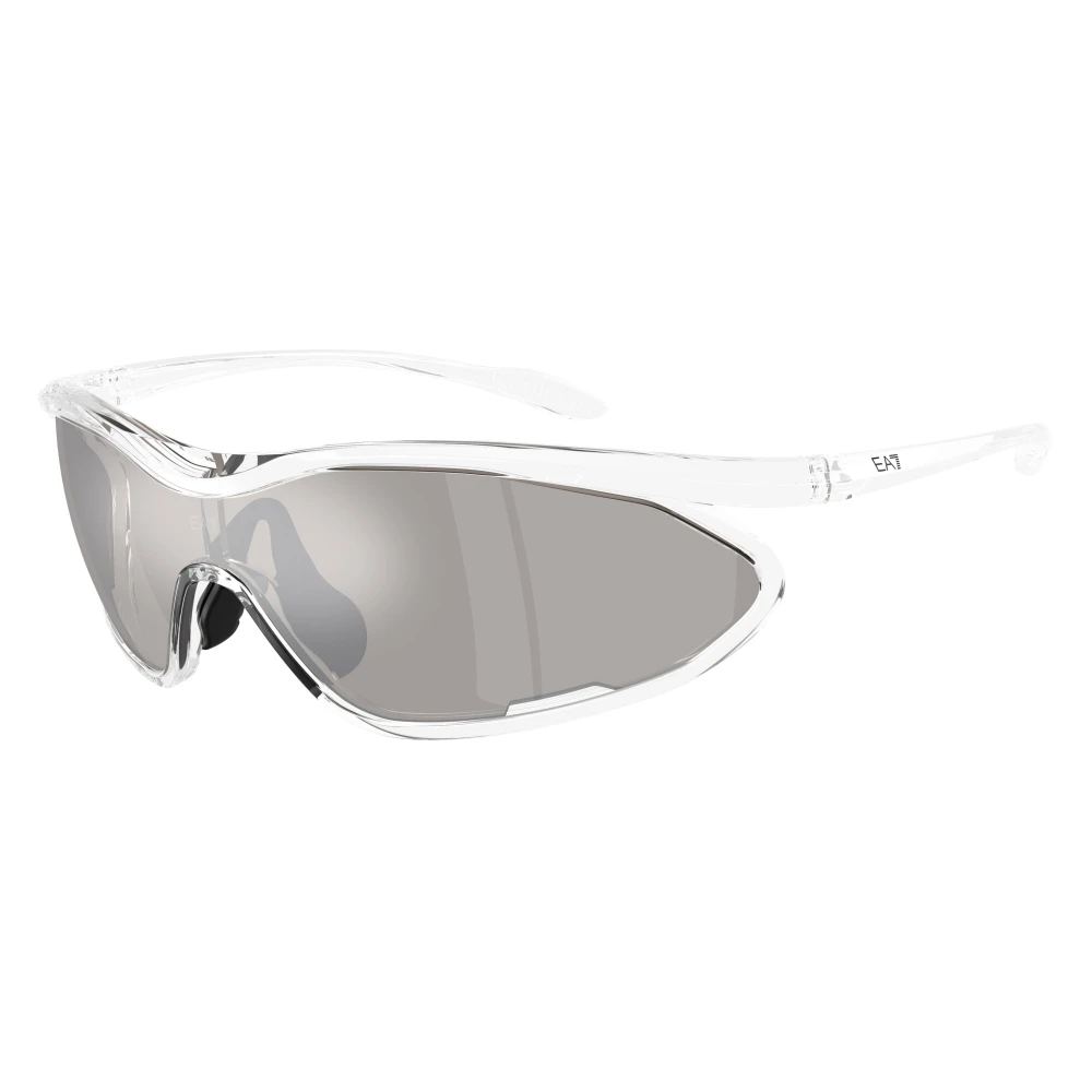 EA7 Man Sunglass Q74013 - Frame color: Shiny Transparent, Lens color: Light Grey Mirror Silver - Image 3