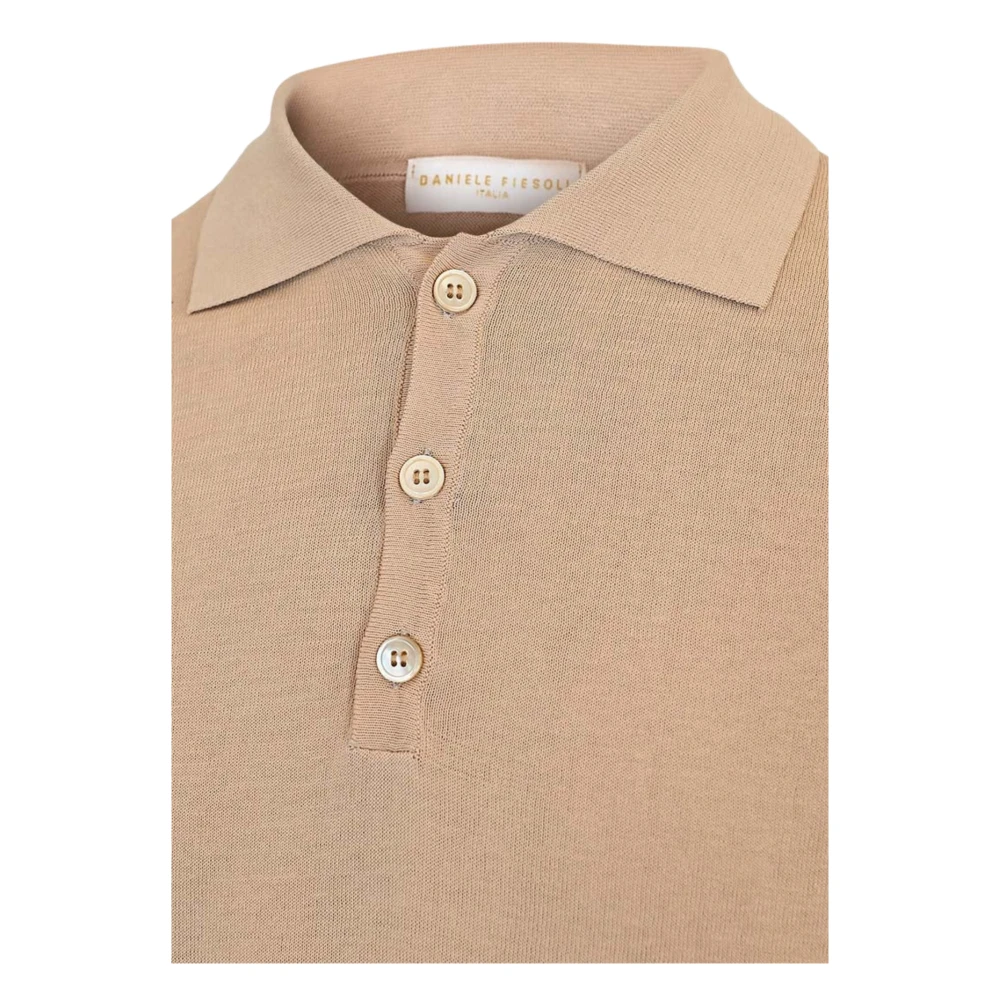 Daniele Fiesoli Katoenen Polo met Korte Mouwen Sand Beige Heren