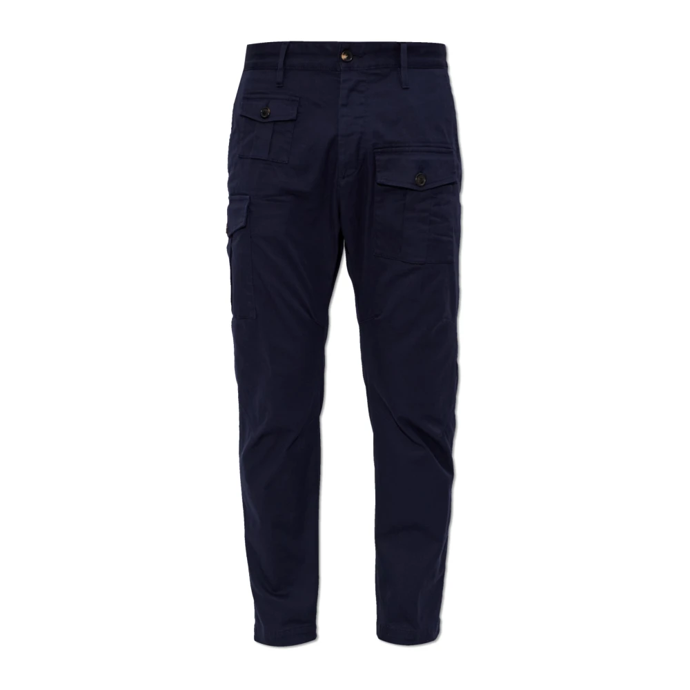 Dsquared2 , Slim-Fit Trousers, Male, Blue, 2XL, Cargo Trousers