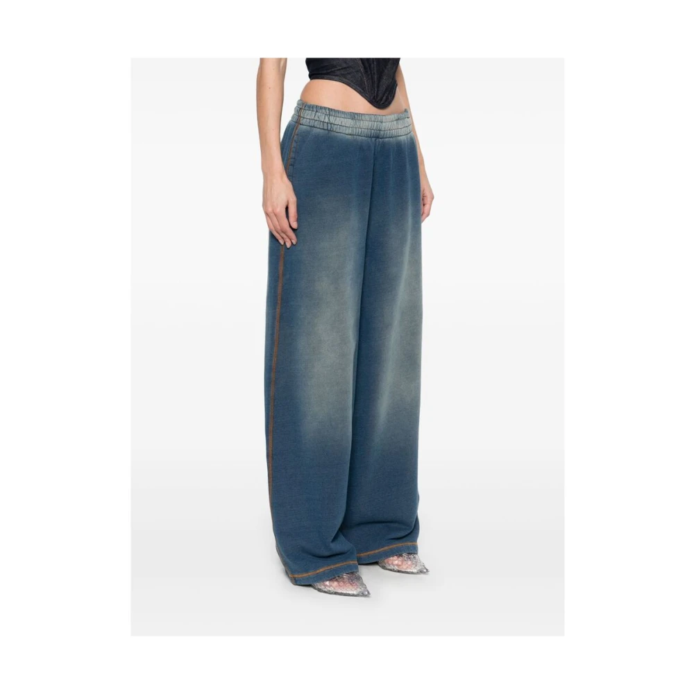 Diesel Indigo Blauw Elastische Trekkoord Taillebroek Blue Dames