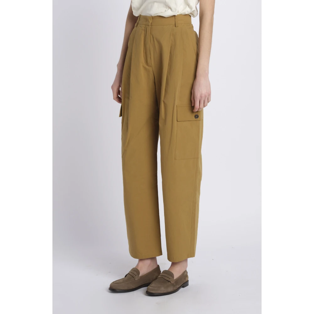 Attic and Barn Bruine Cargo Broek 100% Katoen Brown Dames