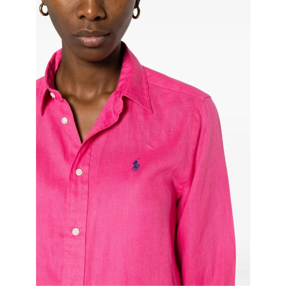 Ralph Lauren Overhemden met lange mouwen en knoopsluiting Pink Dames