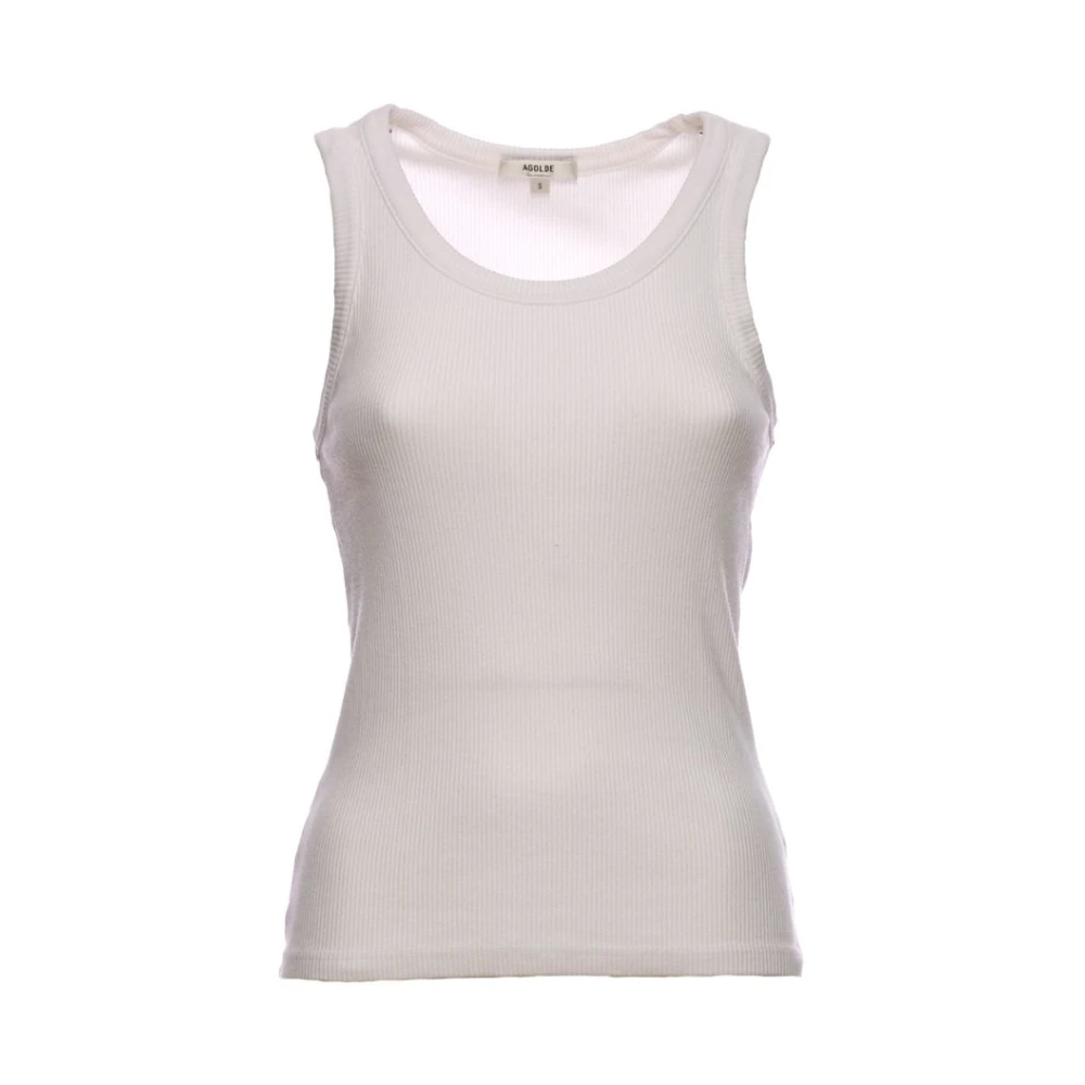 Agolde Witte Polo Shirt White Dames