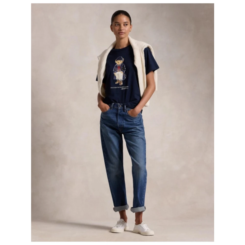 Polo Ralph Lauren Polo Bear T-shirt Wintercollectie Blue Dames