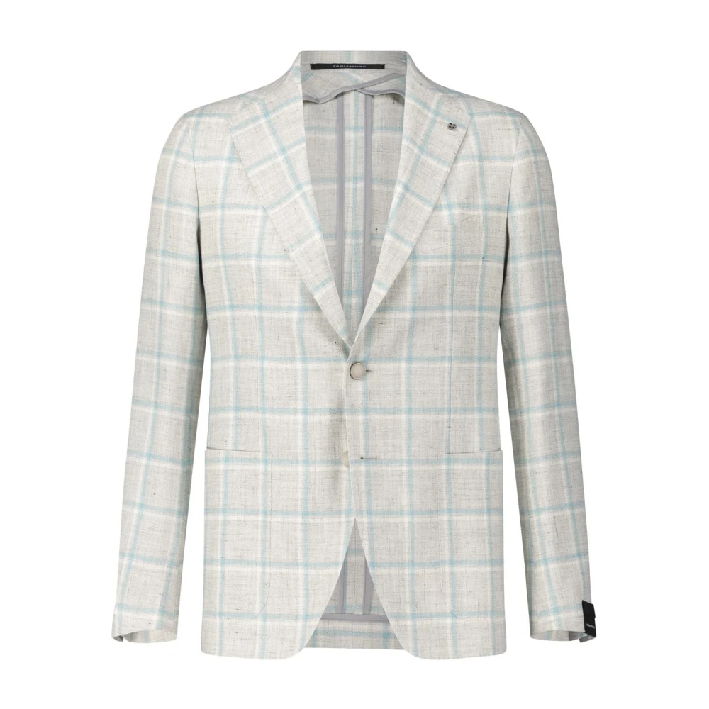 Tagliatore Geruite Linnen Blend Blazer Multicolor Heren