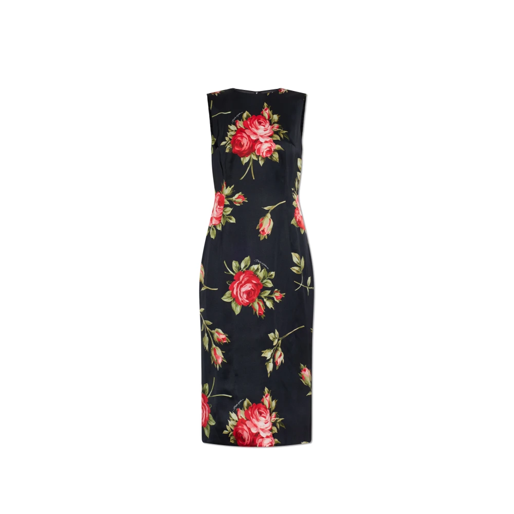 Dolce & Gabbana Donna Nero - Abito Con Motivo Floreale - Dresses - L
