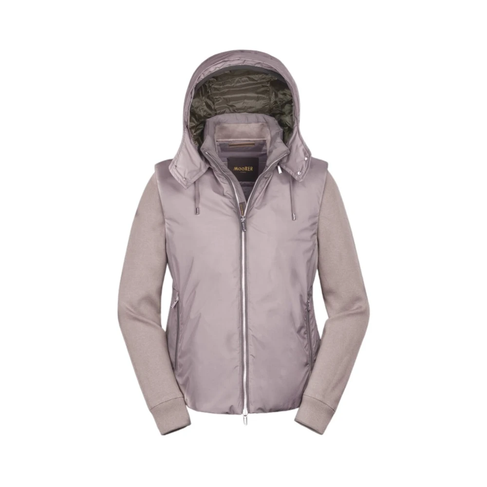 Moorer Gewatteerd jack met afneembare capuchon Beige Heren