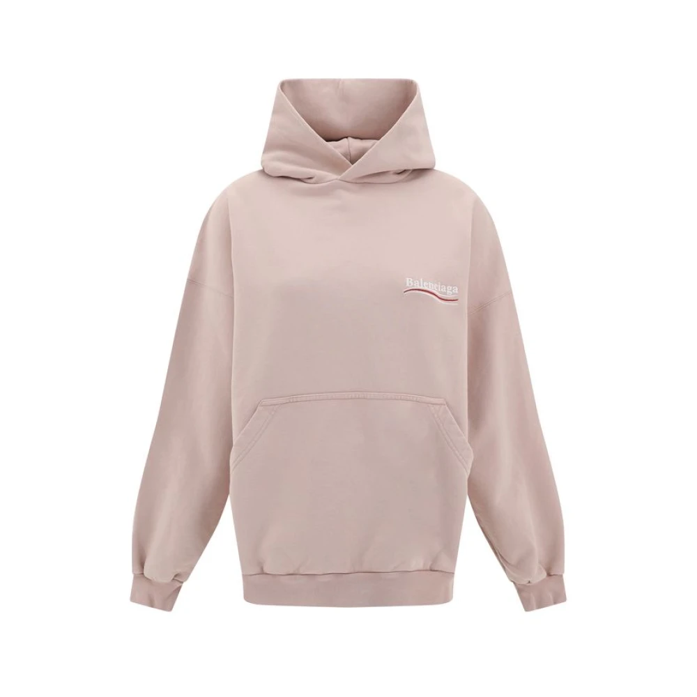 Balenciaga Ikoniskt Logga Hoodie med Känguruficka Pink, Dam