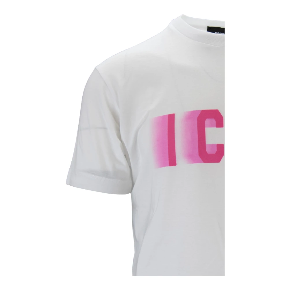 Dsquared2 Heren Icon Print Katoenen T-Shirt White Heren