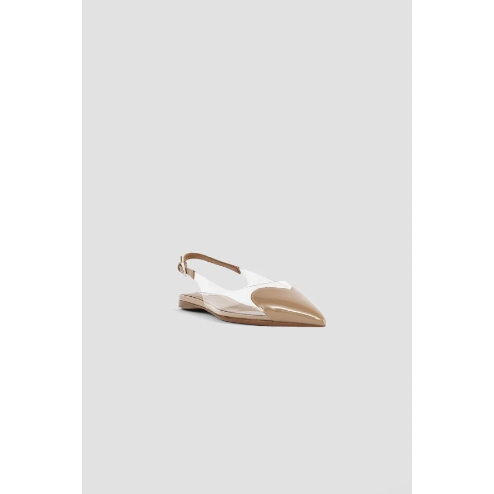 Alaïa Beige Patent Leren Hart Slingback White Dames