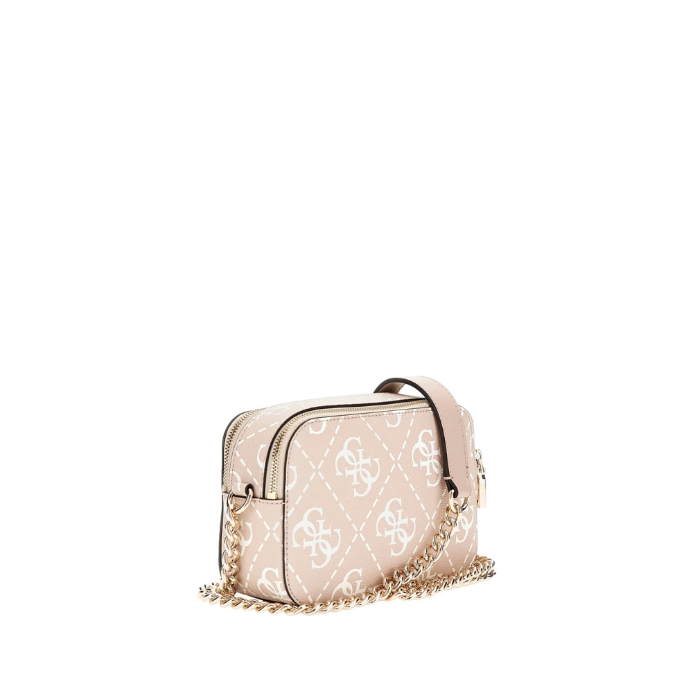 Guess Beige Schoudertas met Gouden Details Beige Dames