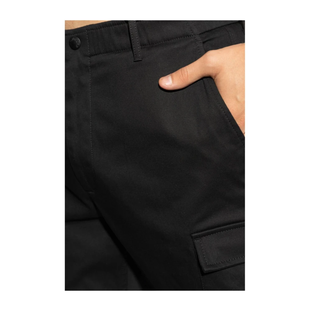 Moncler Zwarte Katoenen Rechte Broek Black Heren