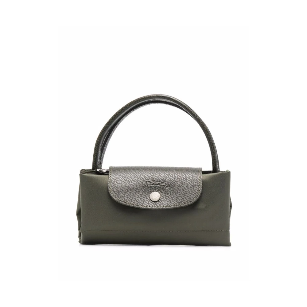 Longchamp Bosgroene Geborduurde Logo Handtas Green Dames
