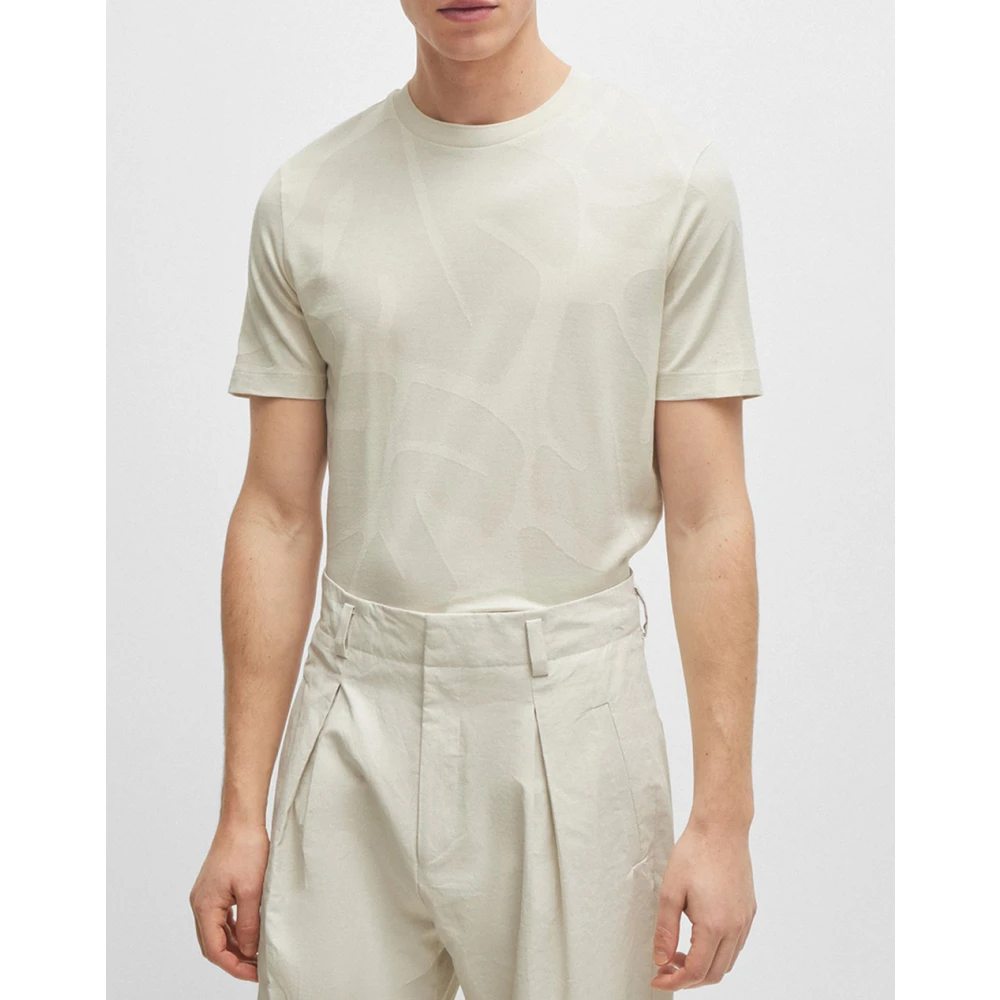 Hugo Boss Korte mouw T-shirts en Polos Beige Heren