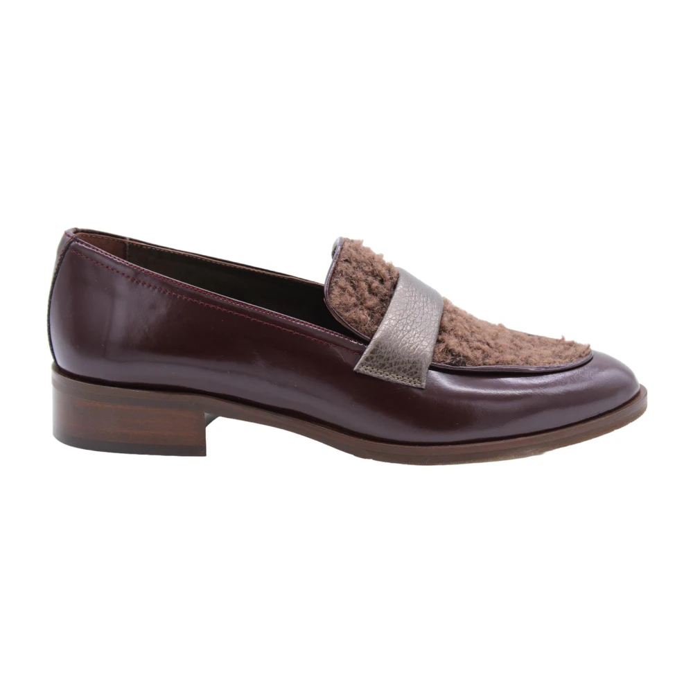 Pertini Women's Brown Classic Leather Moccasin Shoes
