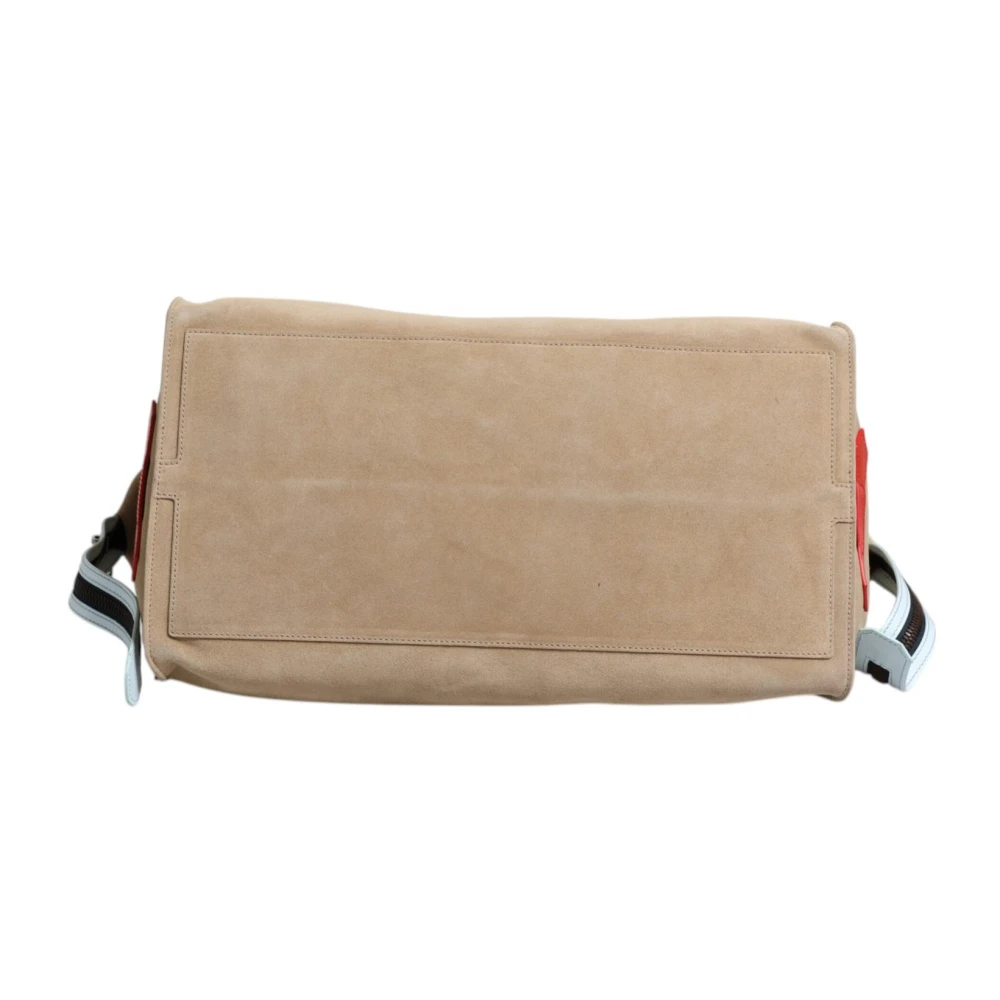 Dolce & Gabbana Beige Suède Duffle Tas met Zilver Beige Dames