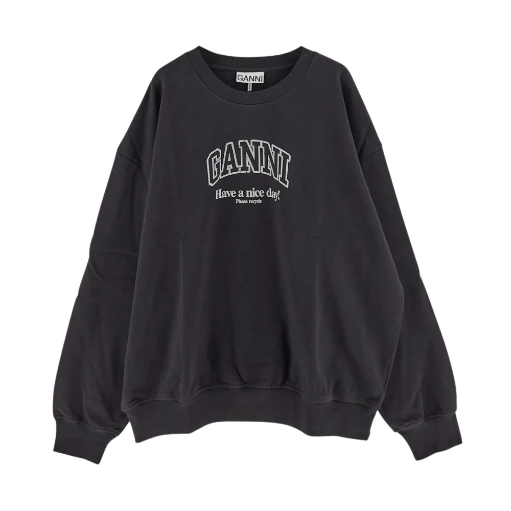 Ganni Katoenen Dames Sweatshirt Stijlvol Model Black Dames