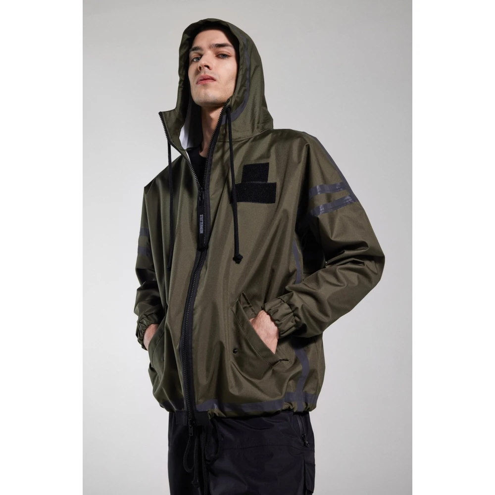 Stutterheim Korte capuchon regenjas met rits Green Heren