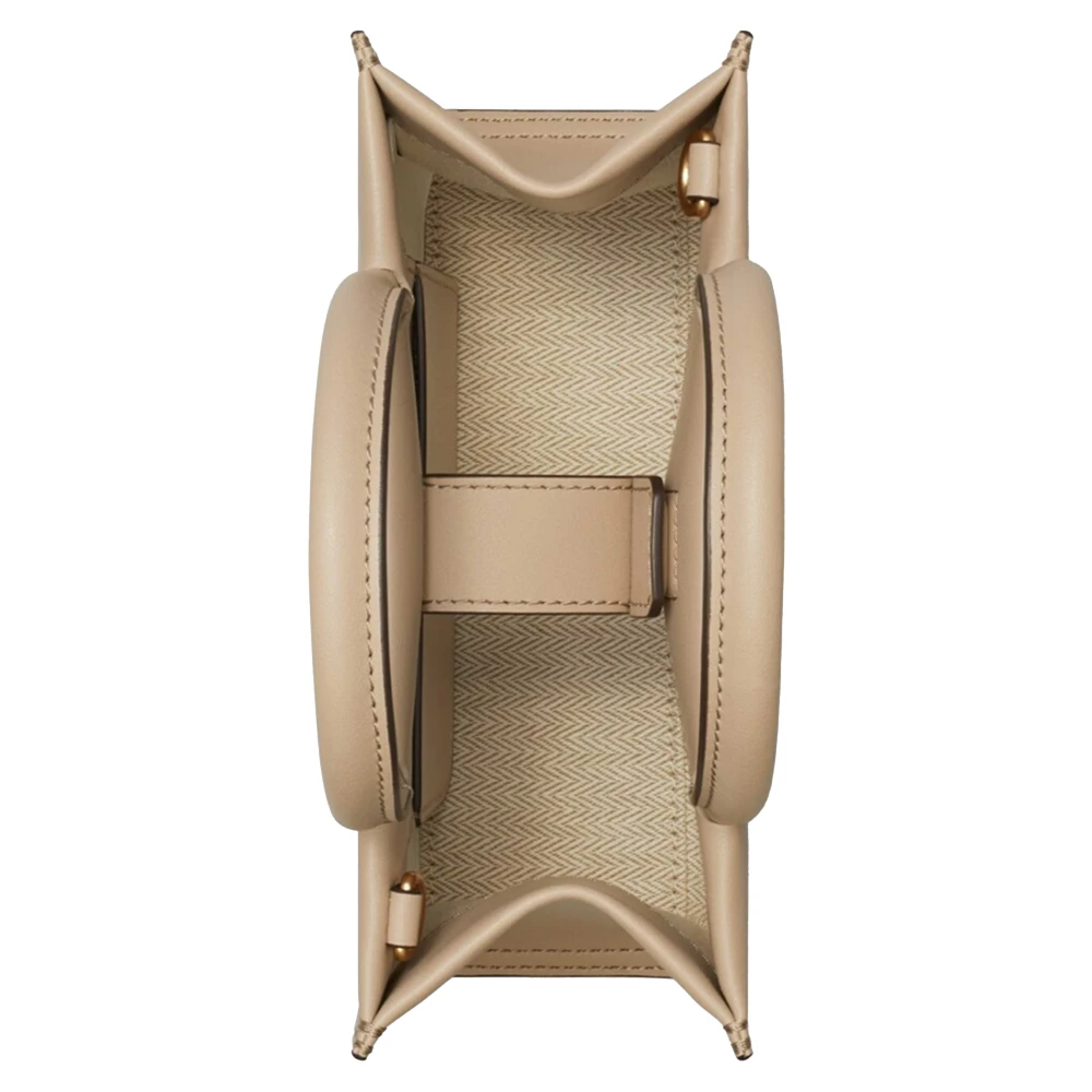 TORY BURCH Mini Tote Tas met Magnetische Sluiting Beige Dames