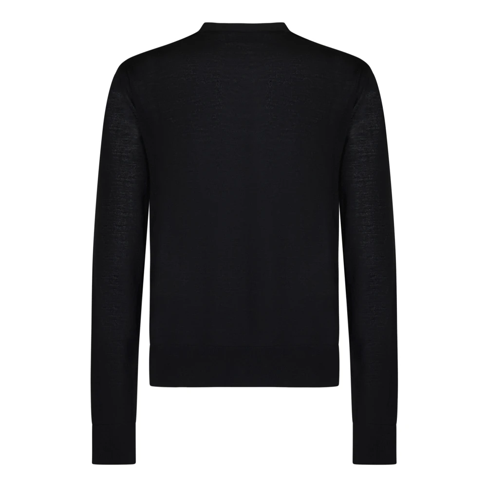 Dsquared2 Zwarte V-hals Wol Vest Gebreide Kleding Black Heren