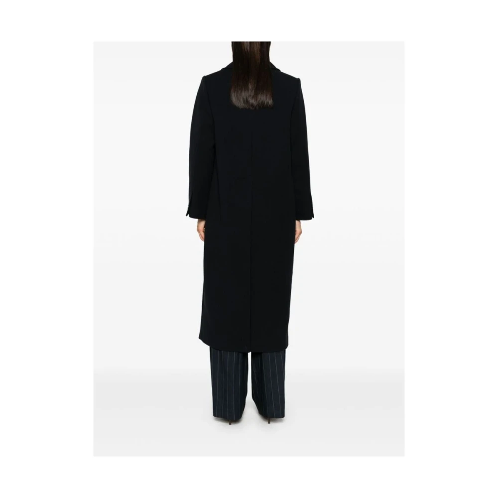 IVY OAK Navy Blue Wollen Jas Blue Dames