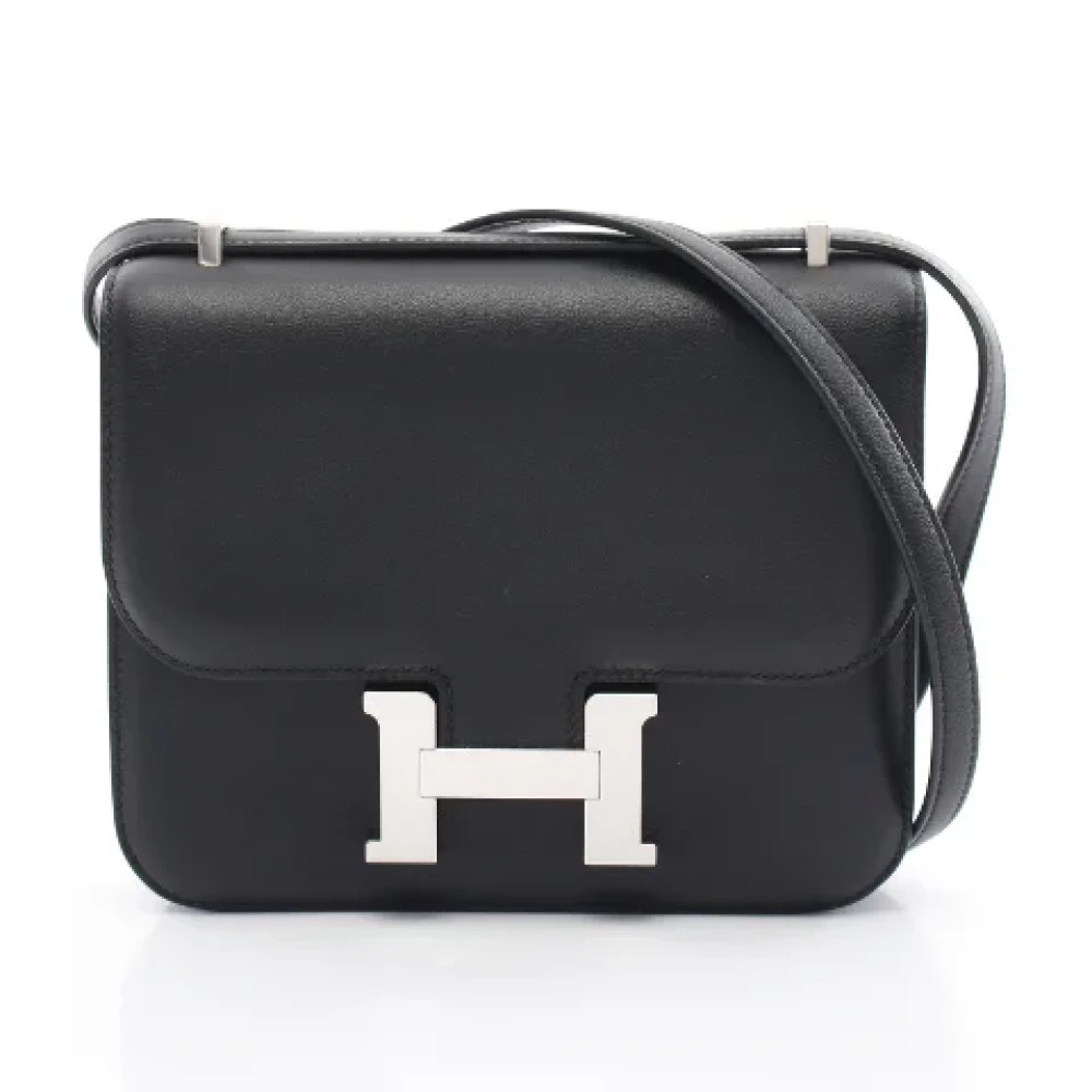 Hermès Vintage Pre-owned Leather crossbody-bags Black Dames