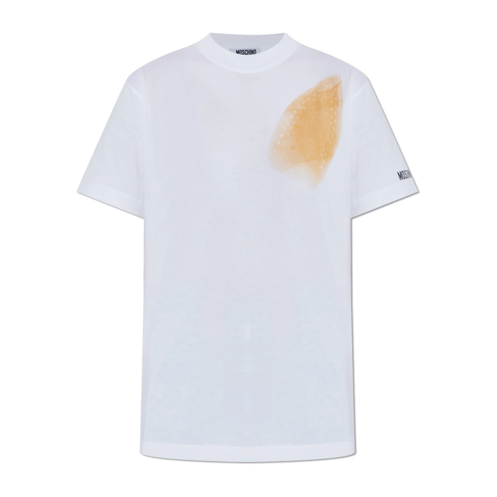 Moschino Femme Blanc Tops, Taille: 36 Fr T-Shirt Avec Impression