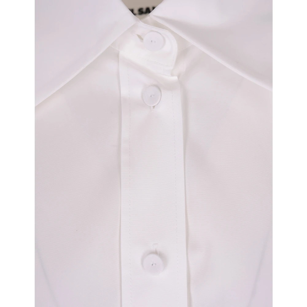 Jil Sander Witte Boxy Crop Shirt met Wijde Zoom White Dames