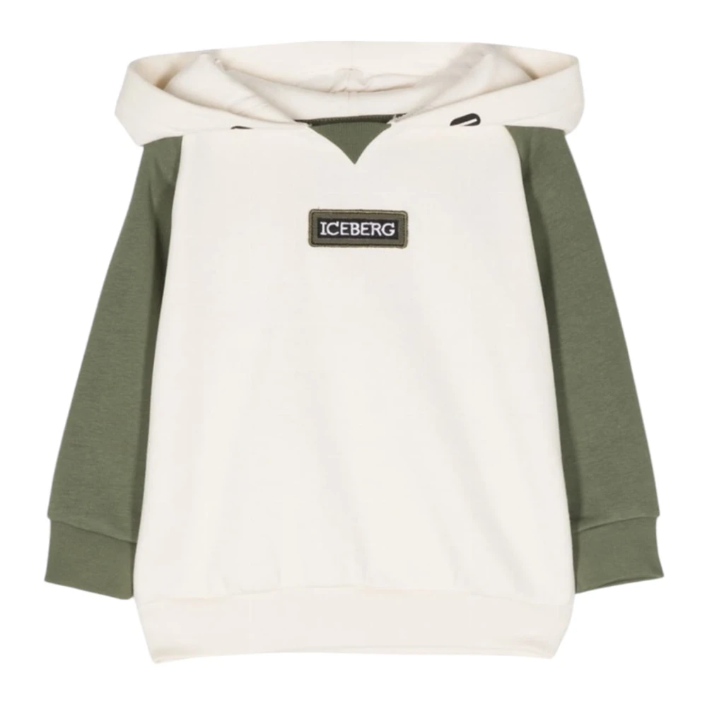 Iceberg Boys White Kids Sweatshirts, 9 M, Felpa Cappuccio Con Logo