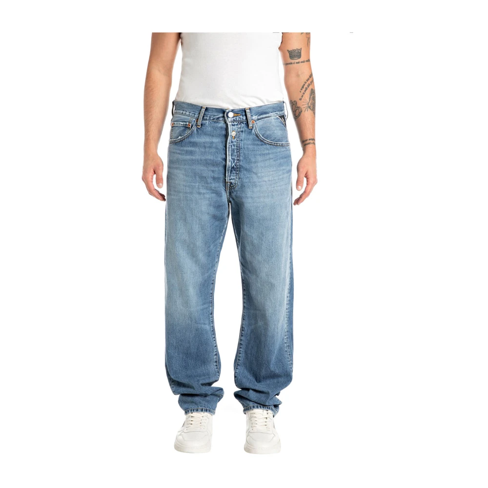Replay Indigo Wide Jeans Blue Heren